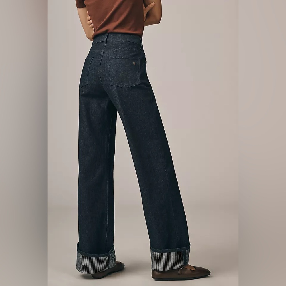 Pilcro Anthro High-Rise Wide-Leg Cuff Jeans (29) - Picture 2 of 7
